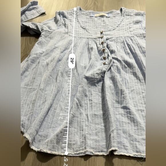 We the Free People Sand Dune Long Sleeve Henley‎ Top in Blue Size M NEW - Picture 9 of 9